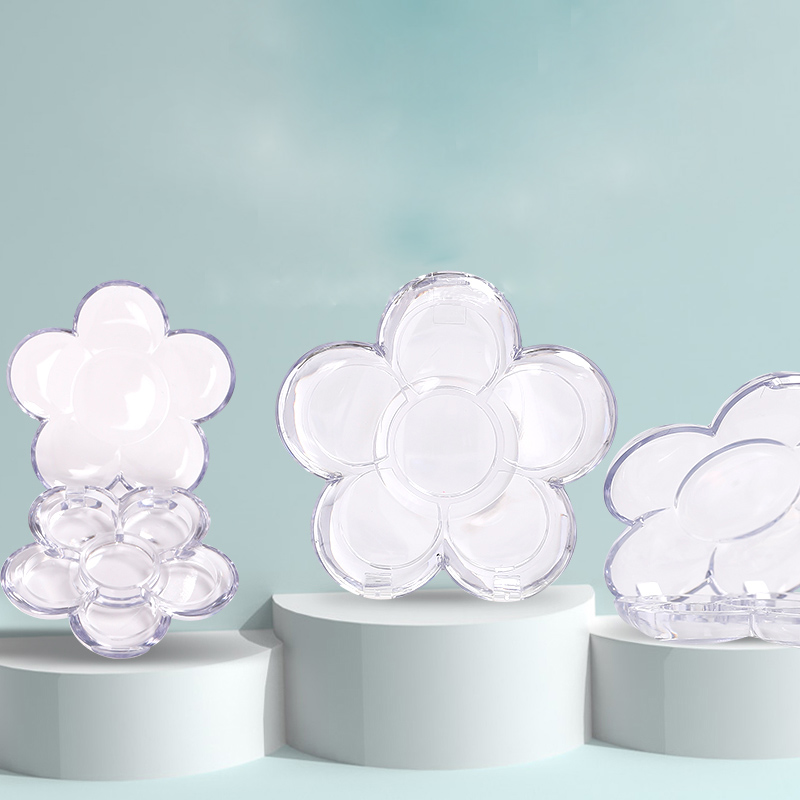 Custom Single Eyeshadow Case Flower Shape Eyebrow Powder Empty Eye Shadow Palette Box