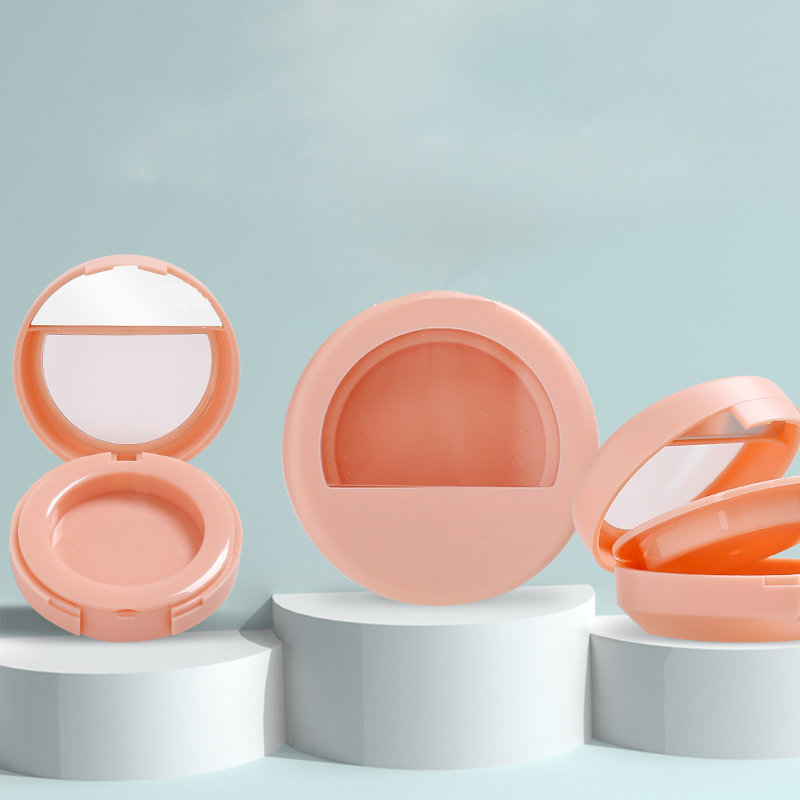 Double Pink Press Cosmetic Makeup Mirror Budget Blush Empty Loose Compact Powder Case